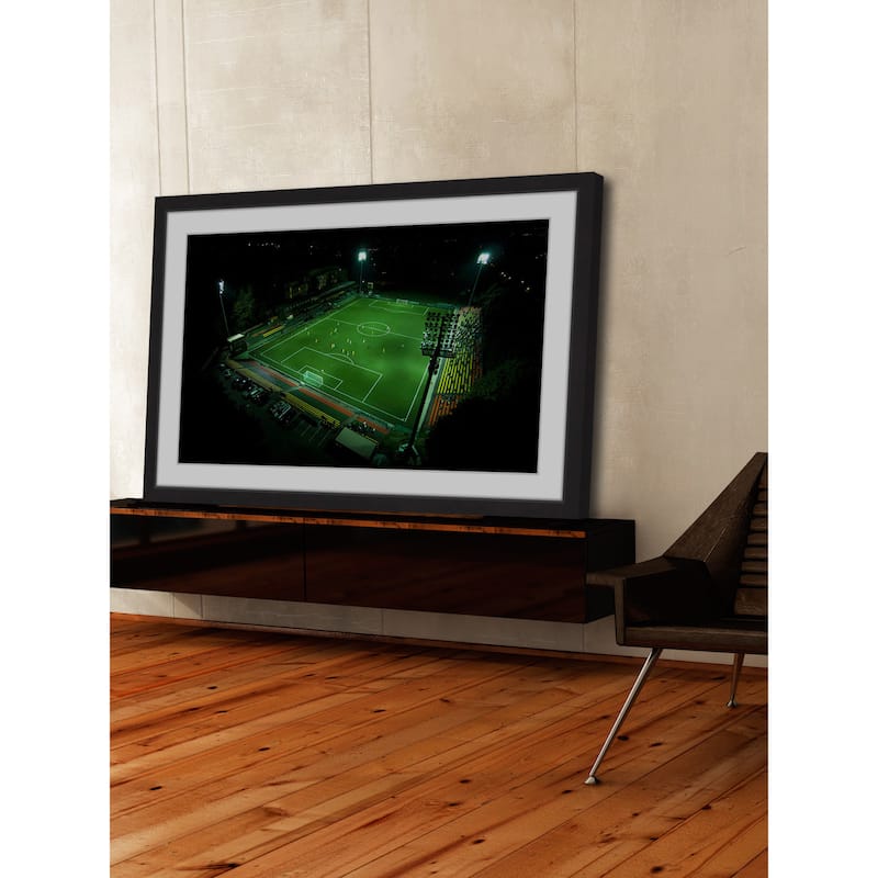 Marmont Hill - 'Soccer Field' by Karolis Janulis Framed Painting Print - Multi-Color