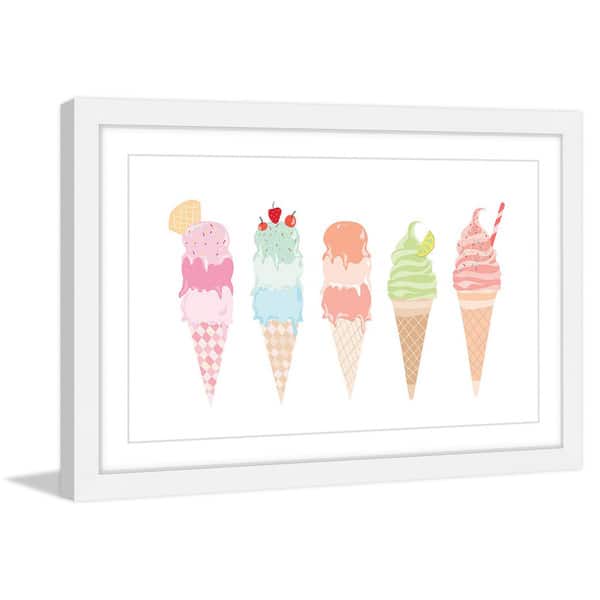 Marmont Hill - Handmade Ice Cream Cones Framed Print - Overstock - 12825088