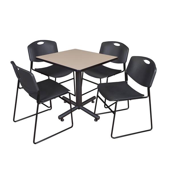 Shop Kobe 30 Inch Square Black Laminate Breakroom Table And 4 Zeng