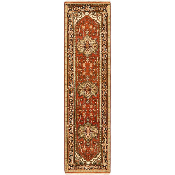 ECARPETGALLERY Hand-knotted Serapi Heritage Copper Wool Rug - 2'7" x 9'10" Runner. Opens flyout.