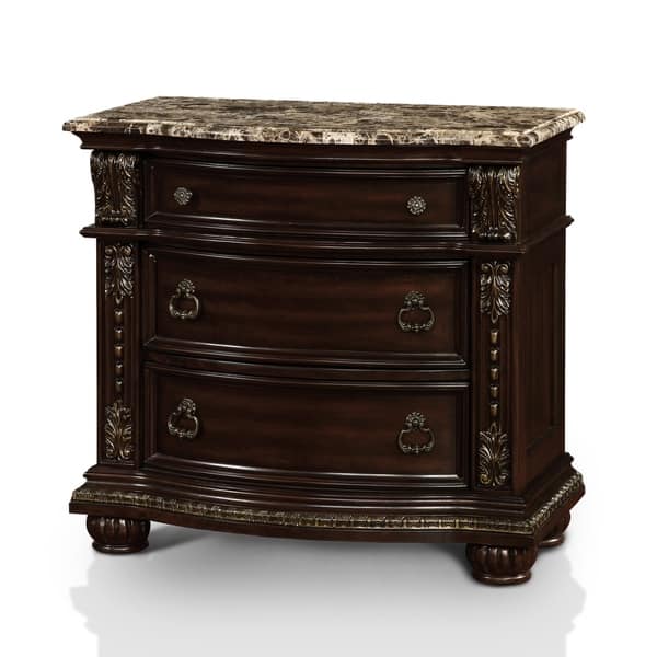 Dame Traditional Cherry Wood 3Drawer Nightstand by Furniture of