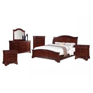 Cherry Finish Bedroom Sets For Less Gracewood Hollow Bujalski Cherry King Panel 6 Piece Bedroom Set