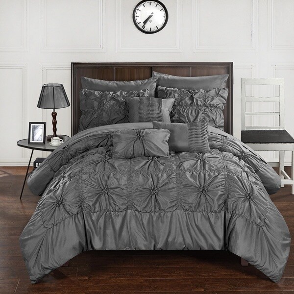 Gracewood Hollow Redshirt Charcoal 10-piece Bed in a Bag Comforter Set
