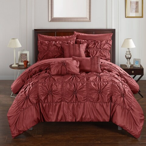 Chic Home 10-Piece Grantfield Bed-In-A-Bag Brick Comforter Set