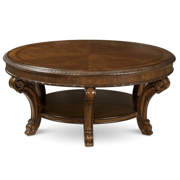 Shop A.R.T. Furniture Old World Brown Wood Round Cocktail ...