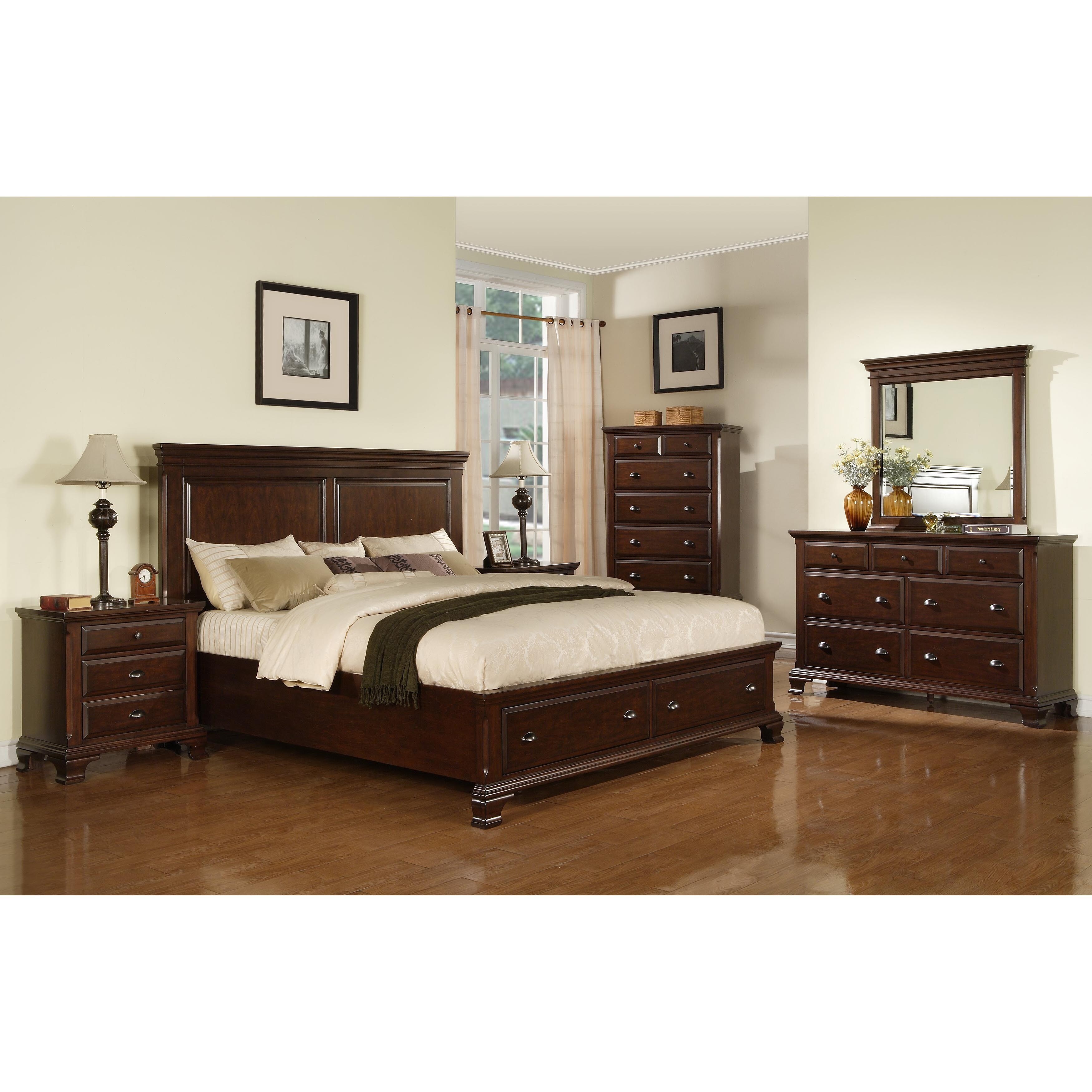 Picket House Furnishings Brinley Cherry King Storage 4PC Bedroom Set Bed Bath Beyond 12830542
