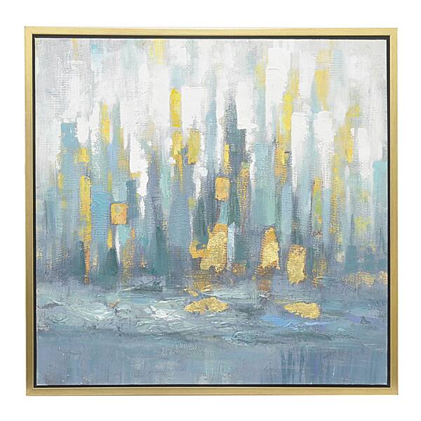 Shop Three Hands Abstract Multicolored Oil On Canvas Framed
