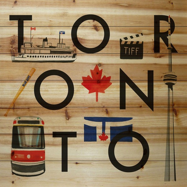 Marmont Hill - Handmade Toronto Square Painting Print on Natural Pine Wood