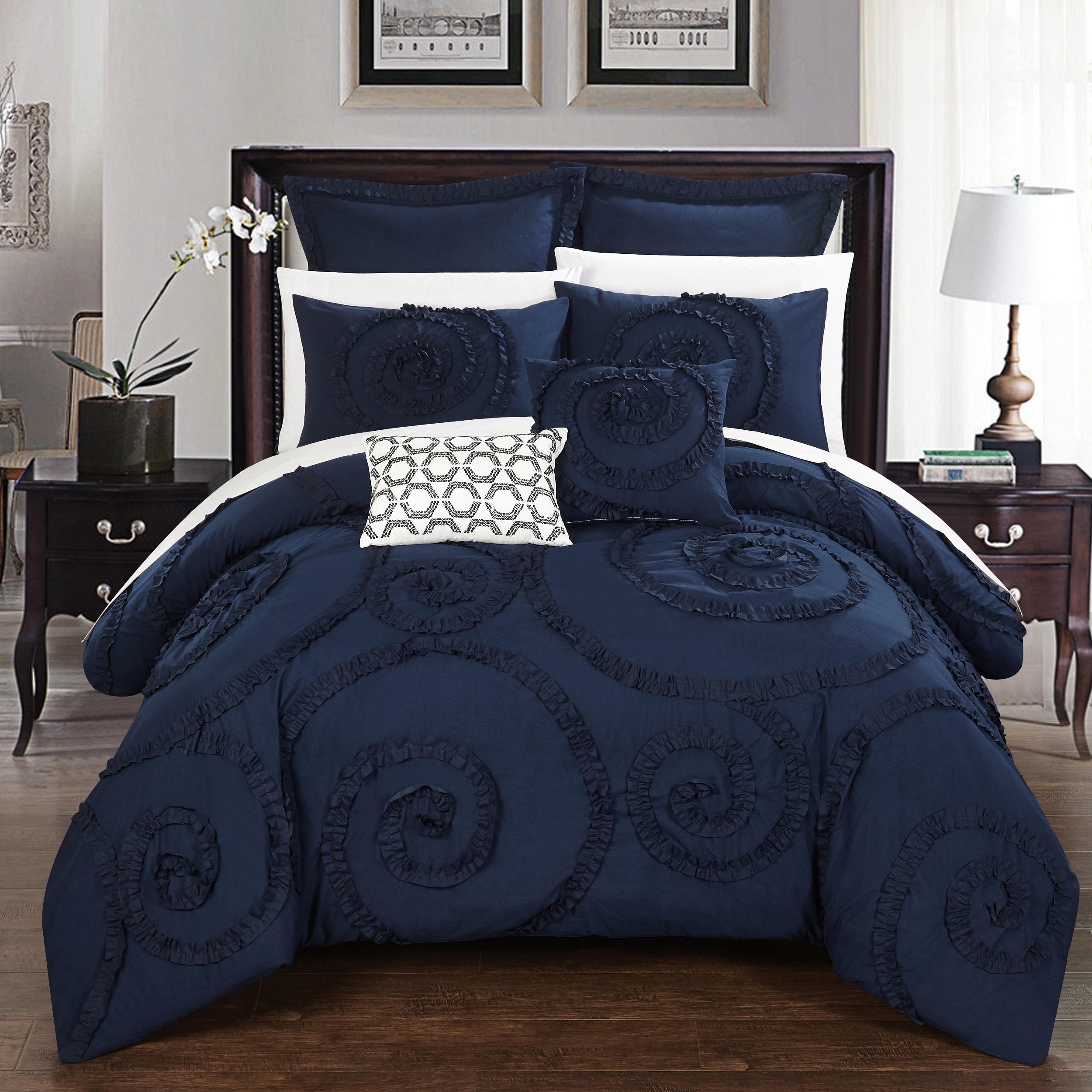 Shop Gracewood Hollow Maqqari Dark Blue 11 Piece Bed In A Bag