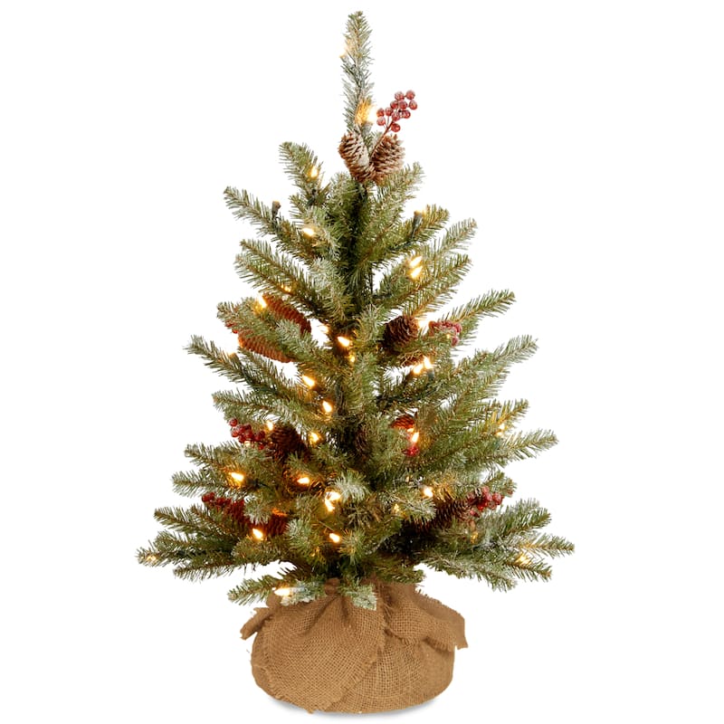 National Tree Company 2 ft. Dunhill Fir Tree with 15 Battery-operated Warm White LED Lights - 2 ft