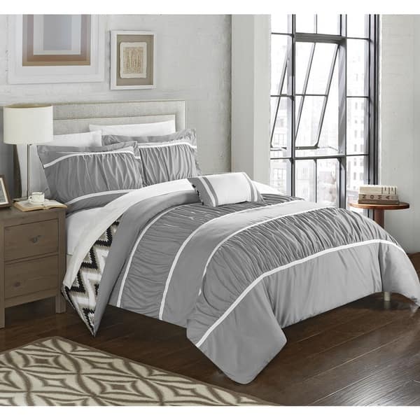 Chic Home 4-Piece Brooks Grey Comforter Set - Overstock - 12832290