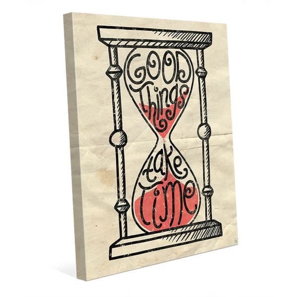Good Things Hourglass Wall Art On Canvas Overstock 12832461