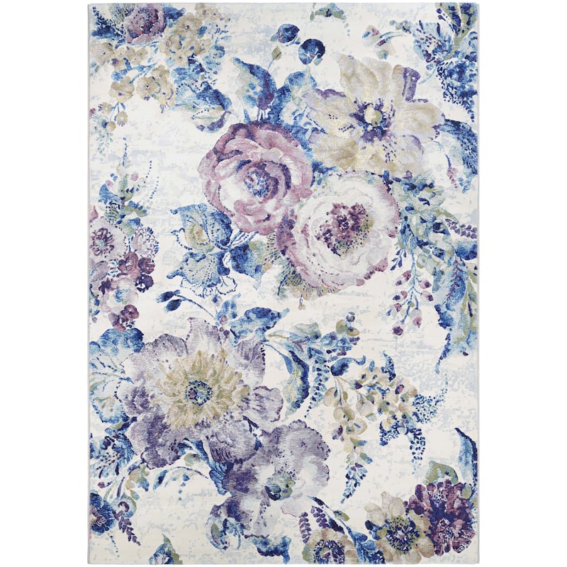 Dream Decor Rugs Provencal Rose Multicolor Floral Area Rug