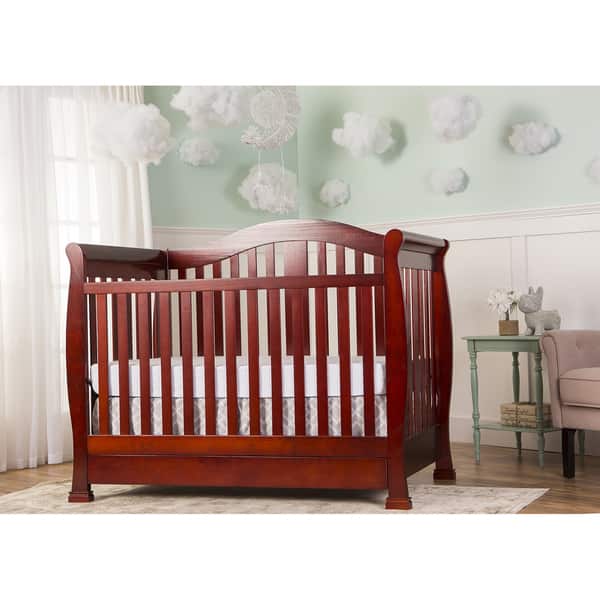 slide 2 of 5, Dream On Me Addison Cherry 5-in-1 Convertible Crib with Storage