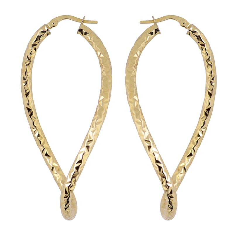Fremada Italian 14k Yellow Gold Bold Oval Hoop Earrings, 2"