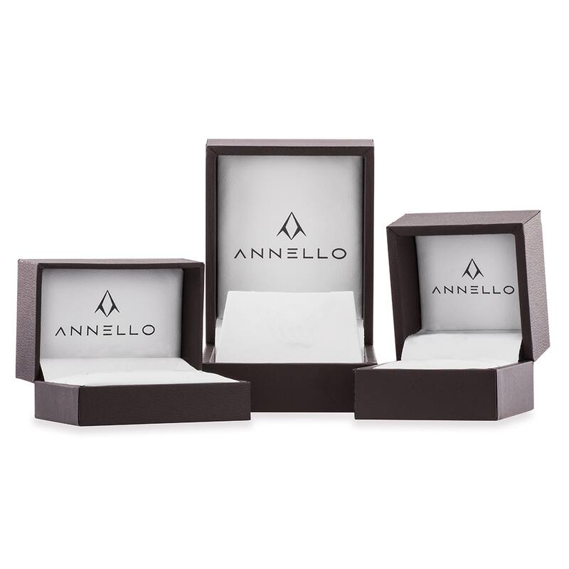 Annello by Kobelli 14k White Gold 2ct TGW Oval Moissanite and Diamond Halo 2 Piece Bridal Set