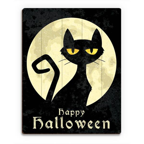 Halloween Cat Multicolored Wood Wall Art - Overstock - 12832856 Halloween Cat Multicolored Wood Wall Art - Overstock - 12832856