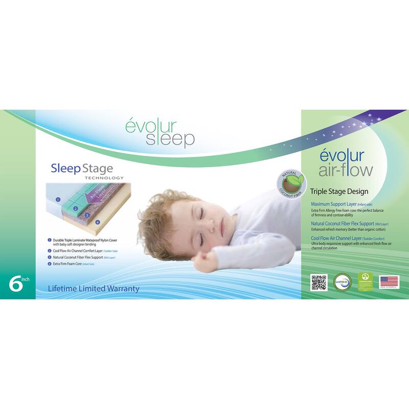 Evolur Sleep Triple Stage Air Flow with Natural Fiber Crib Mattress