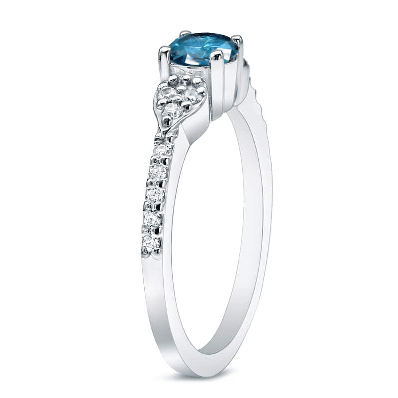 Auriya Platinum 2/3 carat TW Blue Diamond Engagement Ring (H-I, SI2-SI3)