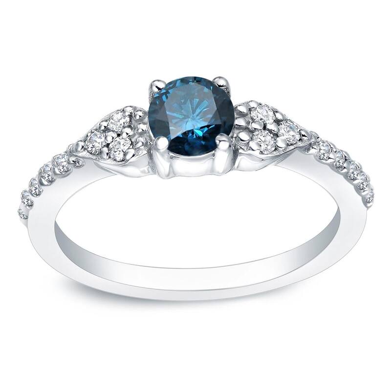 Auriya Platinum 2/3 carat TW Blue Diamond Engagement Ring (H-I, SI2-SI3)