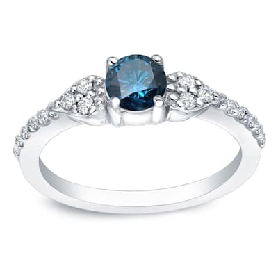 Auriya Platinum 2/3 carat TW Blue Diamond Engagement Ring (H-I, SI2-SI3)