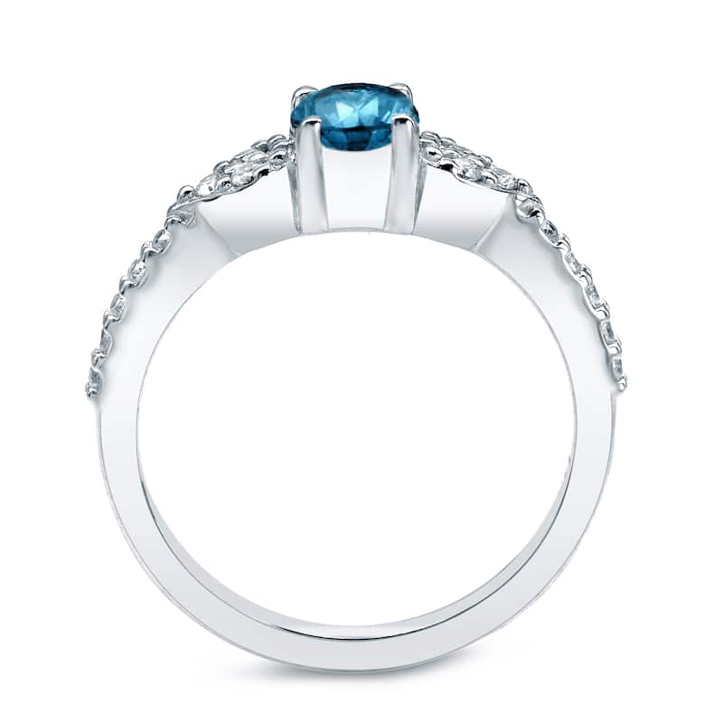 Auriya Platinum 2/3 carat TW Blue Diamond Engagement Ring (H-I, SI2-SI3)