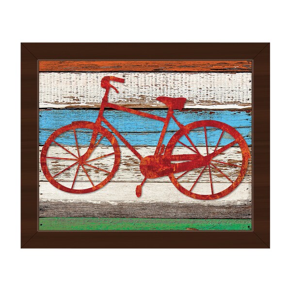 'Rustic Bicycle' Framed Canvas Wall Art - Overstock - 12833086