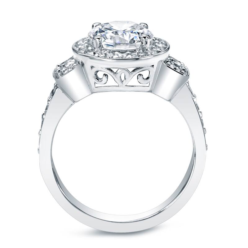 Auriya Platinum 2 3/4 carat TW Round Halo Diamond Engagement Ring