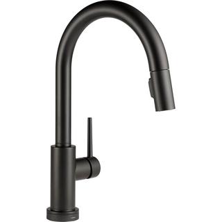 Delta Trinsic Single Handle Pull-Down Kitchen Faucet with Touch2O Technology 9159T-BL-DST Matte Black
