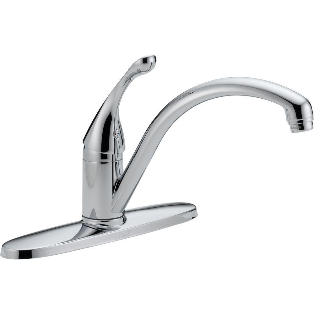 Shop Delta Collins Single Handle Kitchen Faucet In Chrome W Water