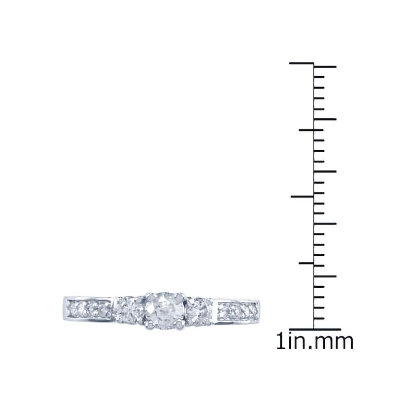 Auriya Platinum 1/2ct TDW Round 3-Stone Diamond Engagement Ring (H-I. SI2-SI3)