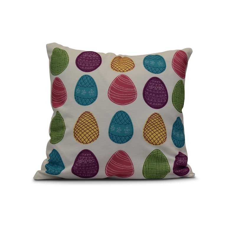 18 x 18-inch, Eggs-ellent, Holiday Geometric Print Pillow