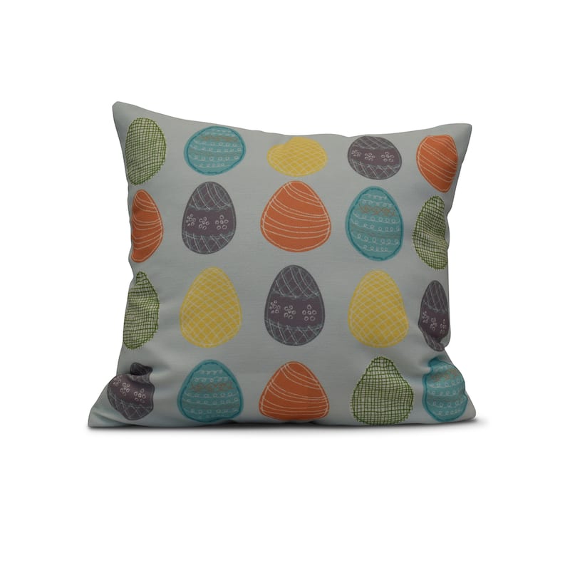 18 x 18-inch, Eggs-ellent, Holiday Geometric Print Pillow