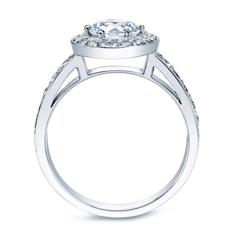 Auriya Platinum 2 1/4 carat TW Round Halo Diamond Engagement Ring Set