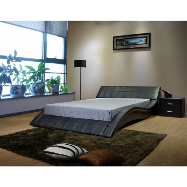 Greatime Wave-like Shape Upholstered Bed