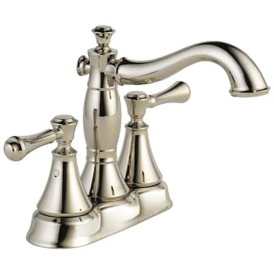 Delta Cassidy Two Handle Centerset Lavatory Faucet - Metal Pop-Up 2597LF-PNMPU Polished Nickel