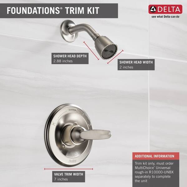 Shop Delta Foundations Monitor 13 Series Shower Trim Bt13210 Ss