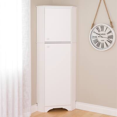 Prepac Elite Winslow Tall 2-Door Corner Storage Cabinet - 29.25"w x 72"h x 18.75"d