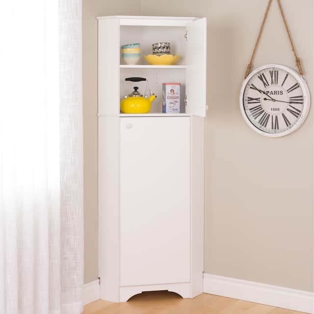 Prepac Elite Winslow Tall 2-Door Corner Storage Cabinet - 29.25"w x 72"h x 18.75"d