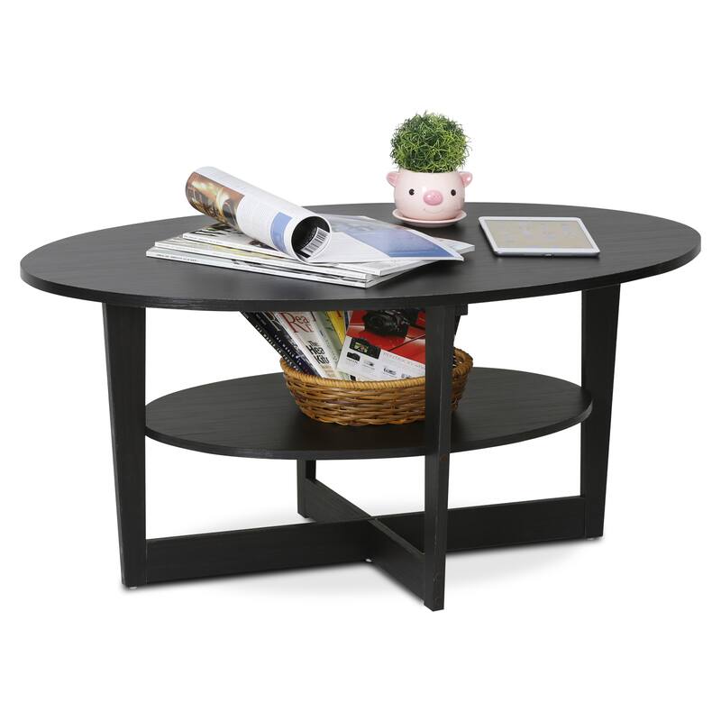 Porch & Den Caroline Walnut Round Coffee Table