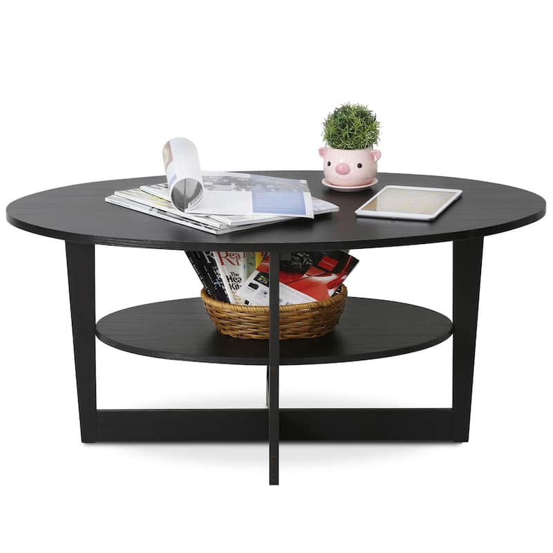 Porch & Den Caroline Walnut Round Coffee Table