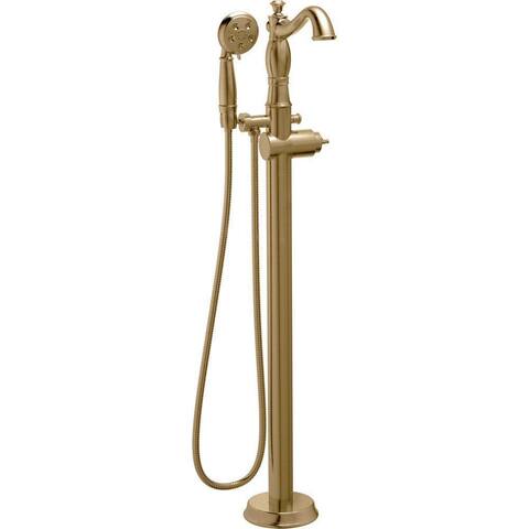 Delta Cassidy 1-Handle Floor-Mount Roman Tub Faucet Trim Kit in Champagne Bronze (Valve Not Included