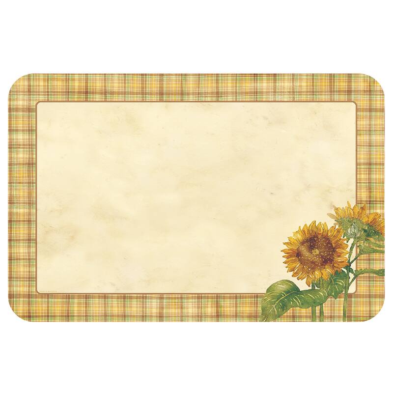 Counterart Sunflowers Reversible Plastic Wipe Clean Placemats (Set of 4)