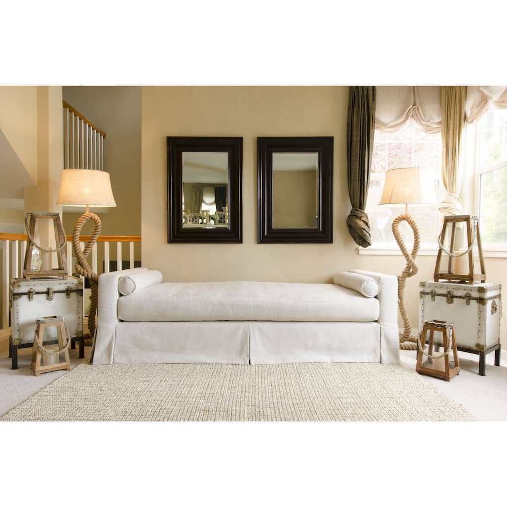 Haley Seashell White Linen Fabric Daybed