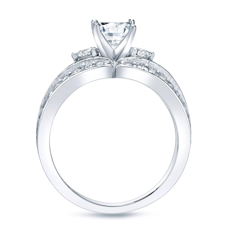 Auriya Platinum 1 1/4ct TDW Round 3-Stone Diamond Engagement Ring