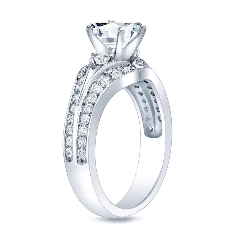 Auriya Platinum 1 1/4ct TDW Round 3-Stone Diamond Engagement Ring