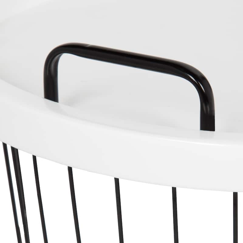 Carbon Loft Brown Metal/ Wood Tray Nesting Accent Tables