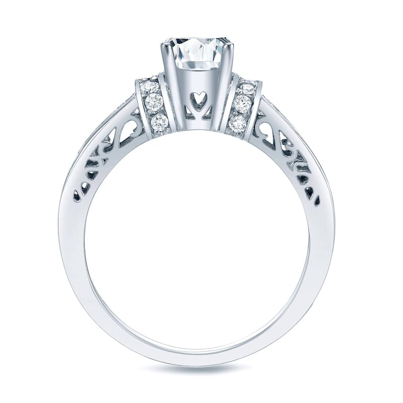 Auriya Platinum 1 1/4ct TDW Round Diamond Solitaire Engagement Ring (H-I, SI1-SI2)