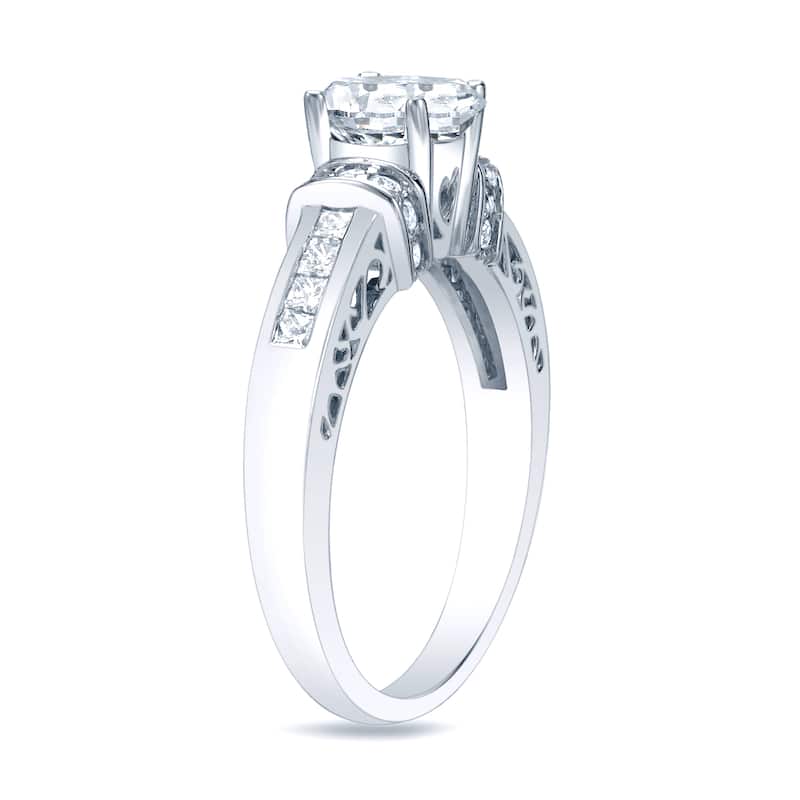 Auriya Platinum 1 1/4ct TDW Round Diamond Solitaire Engagement Ring (H-I, SI1-SI2)