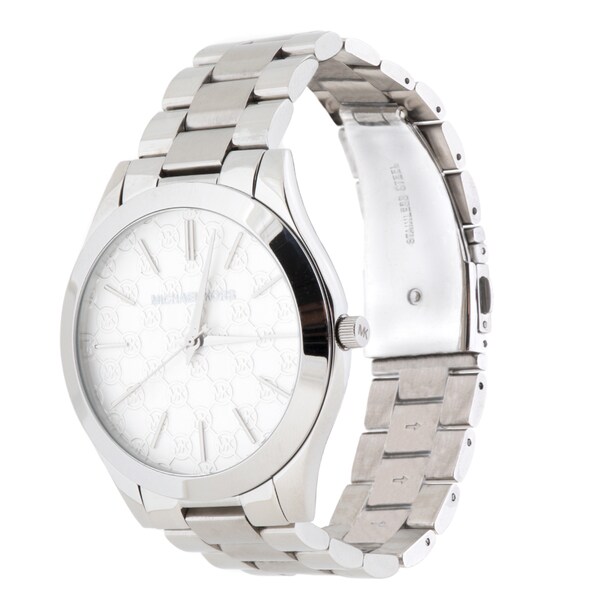 Michael Kors Women's 'Slim Runway' MK Logo Stainless Steel Watch